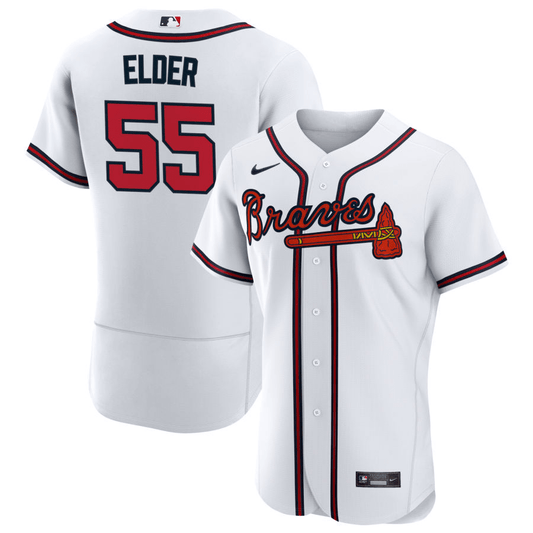 Bryce Elder Atlanta Braves White Home Baseball Player Jersey
