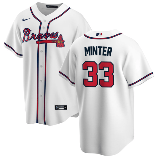 A.J. Minter Atlanta Braves White Home Baseball Player Jersey