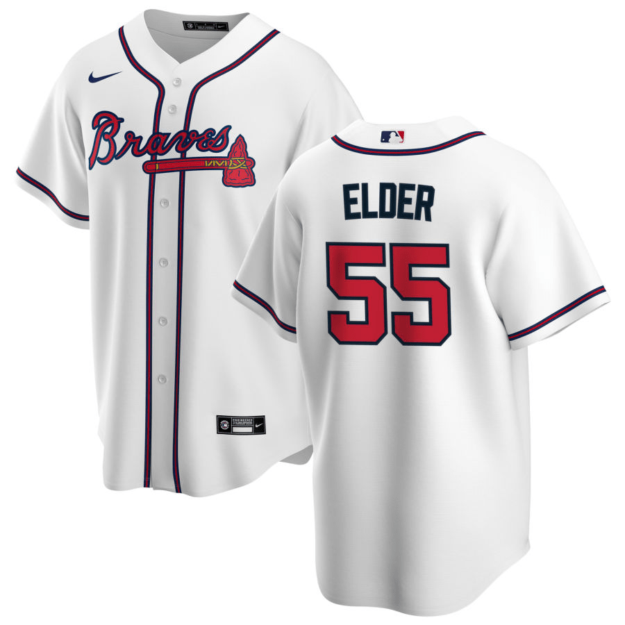 Bryce Elder Atlanta Braves White Home Baseball Player Jersey