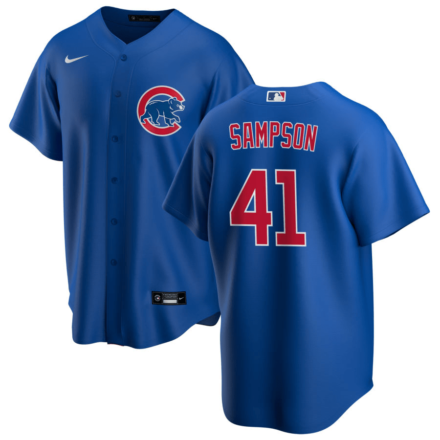 Adrian Sampson Chicago Cubs Alternate Royal Baseball Player Jersey