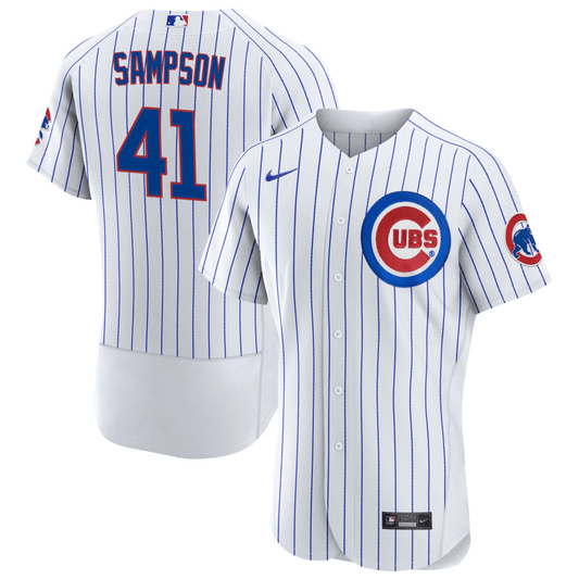 Adrian Sampson Chicago Cubs Home White Baseball Player Jersey