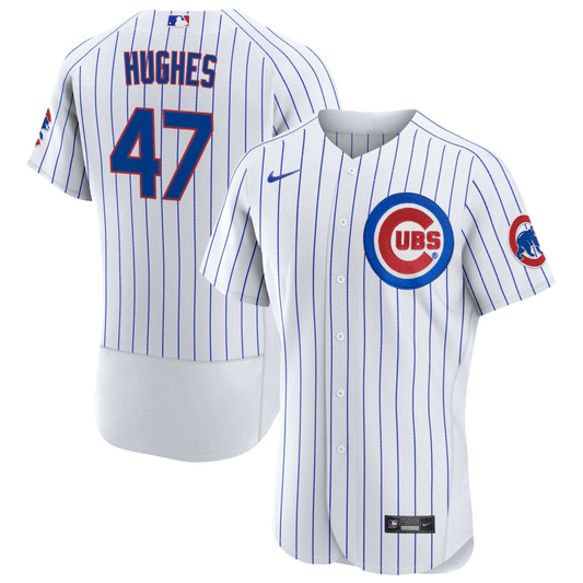 Brandon Hughes Chicago Cubs Home White Baseball Player Jersey