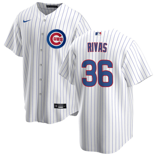 Alfonso Rivas Chicago Cubs Home White Baseball Player Jersey