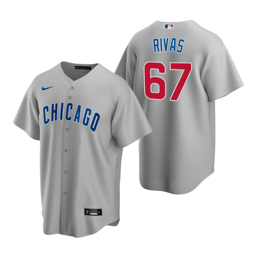 Alfonso Rivas Chicago Cubs Road Gray Baseball Player Jersey