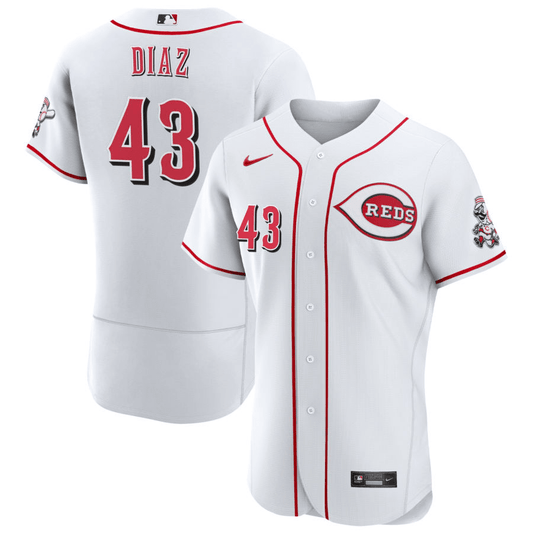 Alexis Diaz Cincinnati Reds Home White Baseball Player Jersey