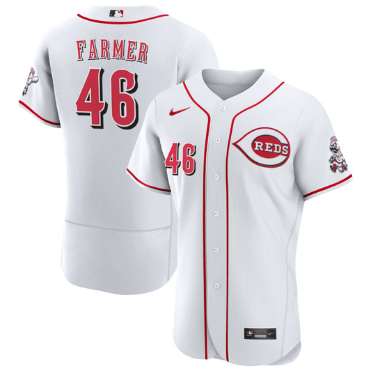 Buck Farmer Cincinnati Reds Home White Baseball Player Jersey