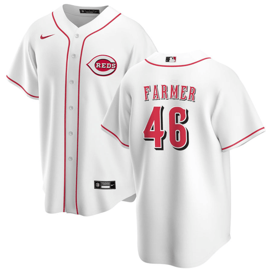Buck Farmer Cincinnati Reds Home White Baseball Player Jersey