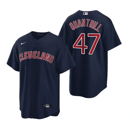 Cal Quantrill Cleveland Guardians Alternate Navy Baseball Player Jersey