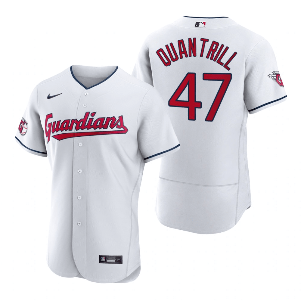 Cal Quantrill Cleveland Guardians Home White Baseball Player Jersey