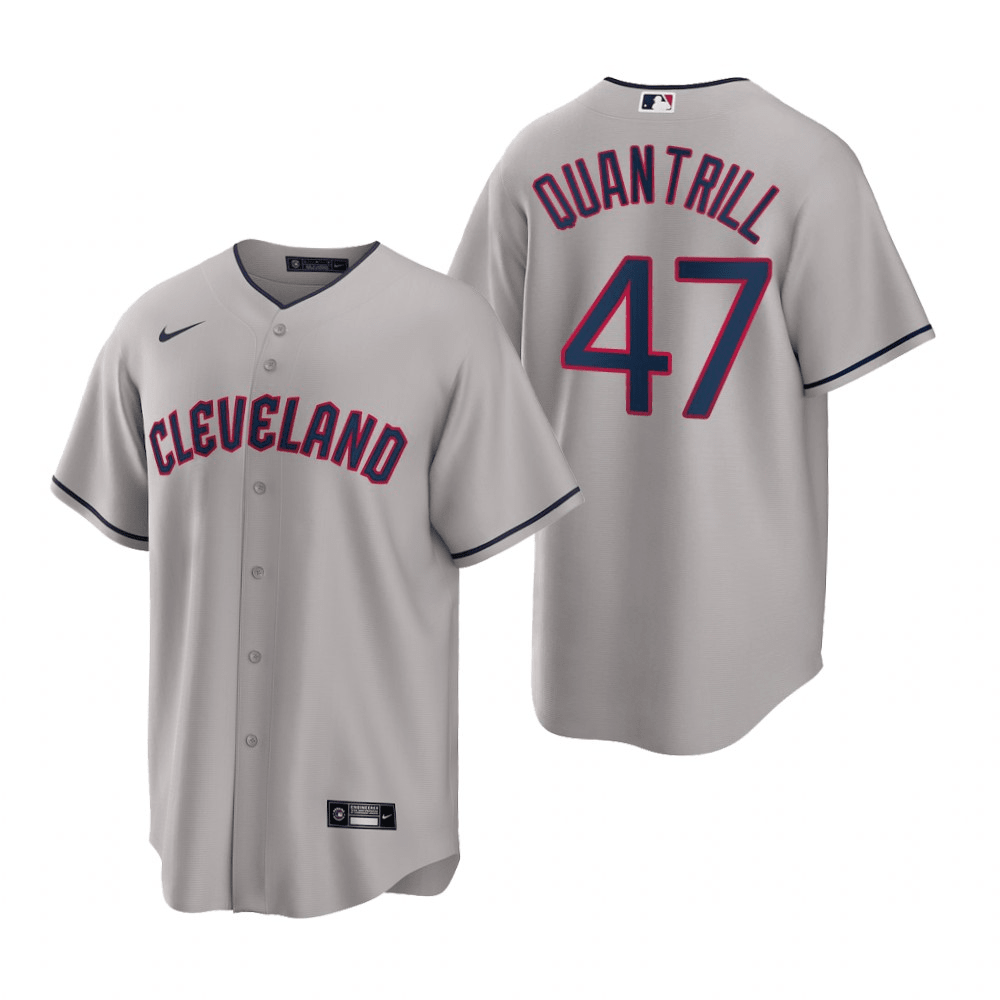 Cal Quantrill Cleveland Guardians Road Gray Baseball Player Jersey