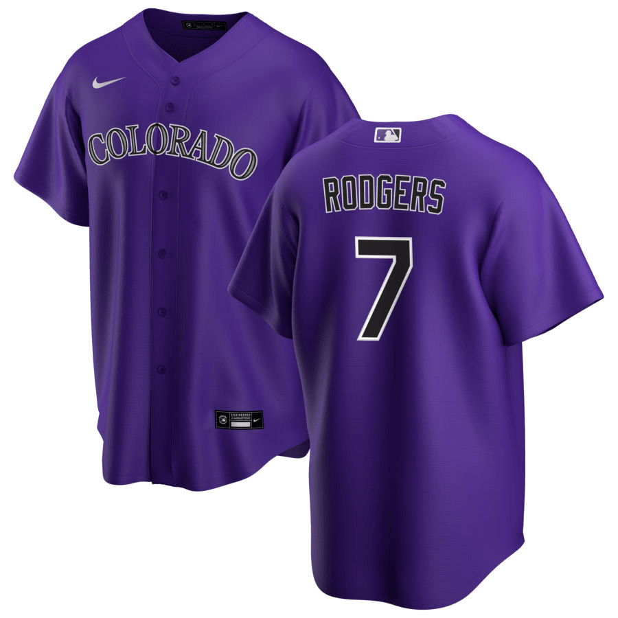 Brendan Rodgers Colorado Rockies Alternate Purple Baseball Player Jersey