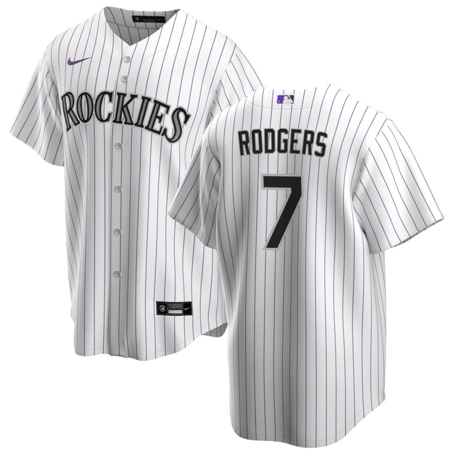 Brendan Rodgers Colorado Rockies Home White Baseball Player Jersey