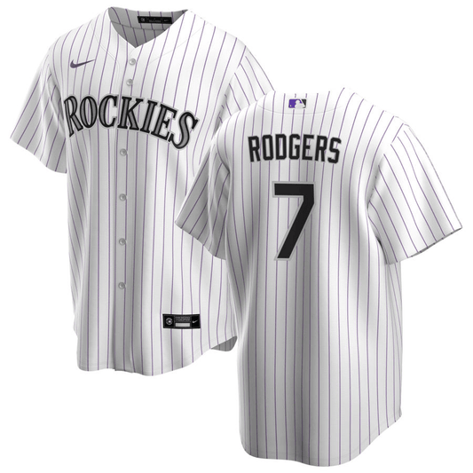Brendan Rodgers Colorado Rockies Home White Baseball Player Jersey