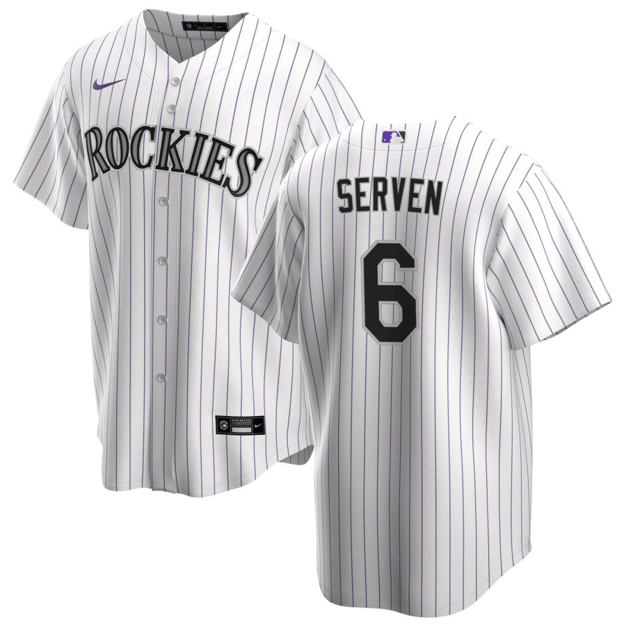Brian Serven Colorado Rockies Home White Baseball Player Jersey