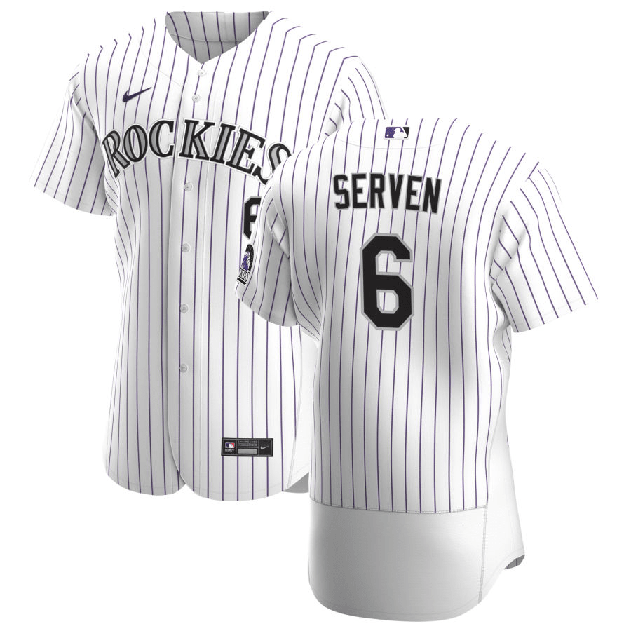 Brian Serven Colorado Rockies Home White Baseball Player Jersey