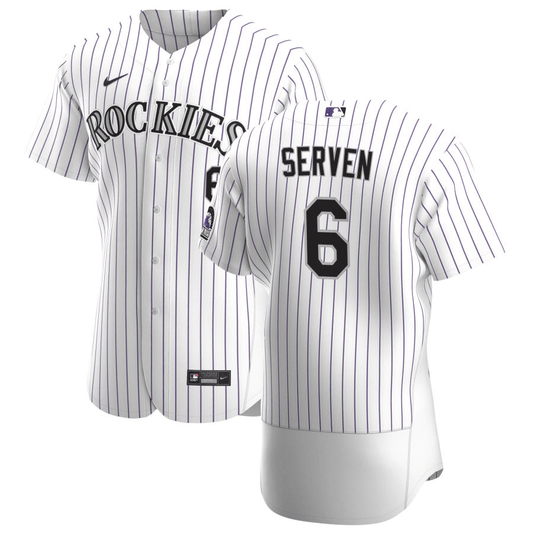 Brian Serven Colorado Rockies Home White Baseball Player Jersey