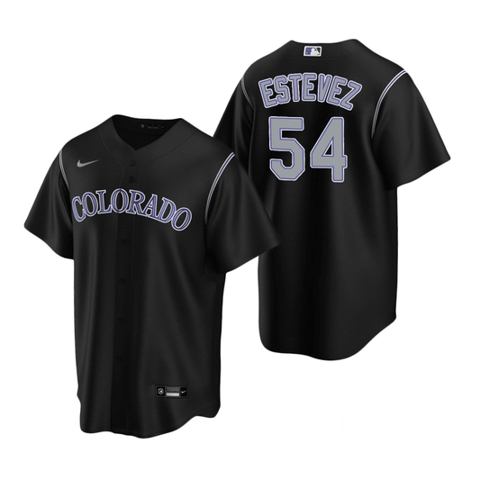 Carlos Estevez Colorado Rockies Alternate Black Baseball Player Jersey