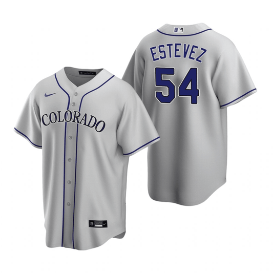 Carlos Estevez Colorado Rockies Road Gray Baseball Player Jersey