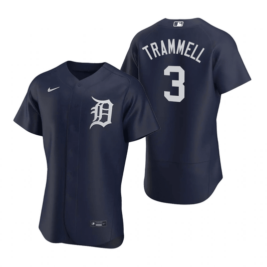 Alan Trammell Detroit Tigers Alternate Navy Baseball Player Jersey