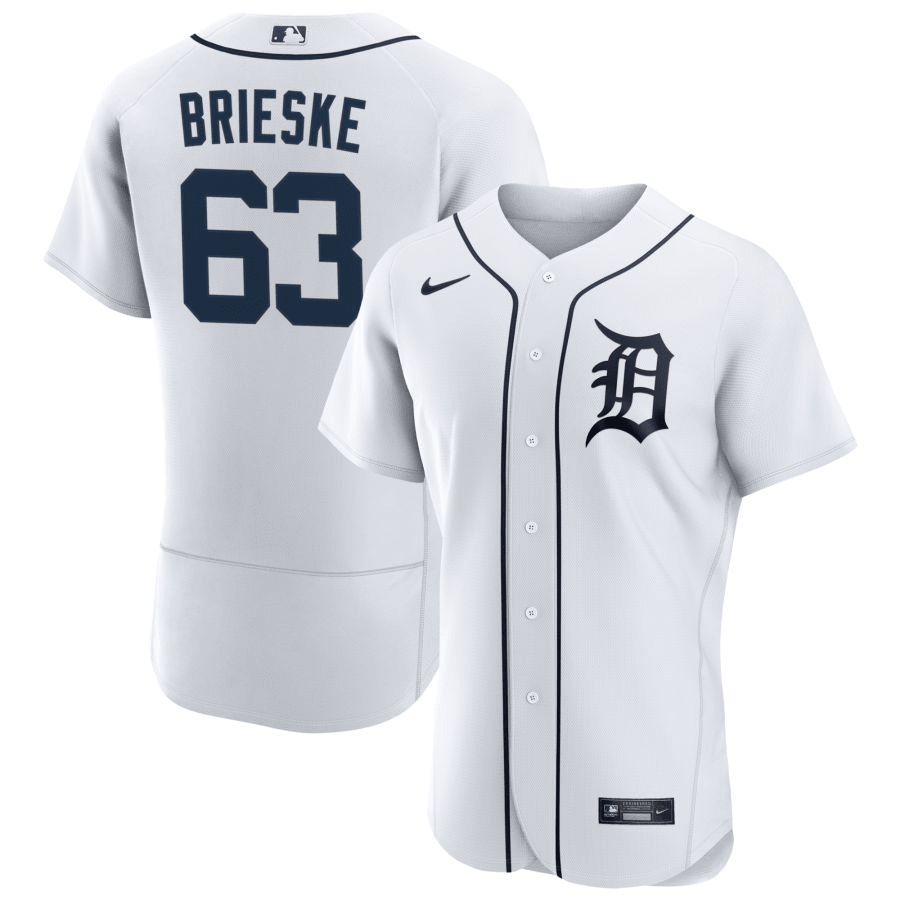 Beau Brieske Detroit Tigers Home White Baseball Player Jersey