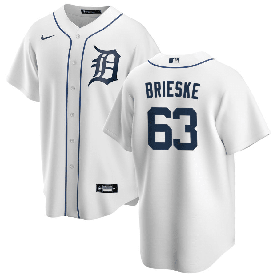 Beau Brieske Detroit Tigers Home White Baseball Player Jersey