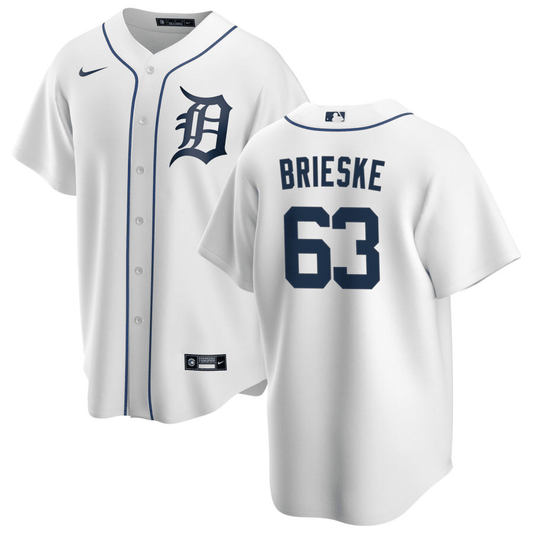 Beau Brieske Detroit Tigers Home White Baseball Player Jersey