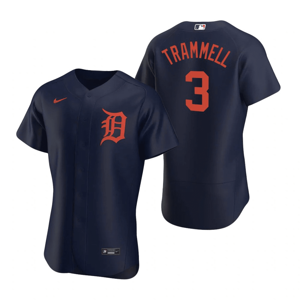Alan Trammell Detroit Tigers Alternate Navy Baseball Player Jersey