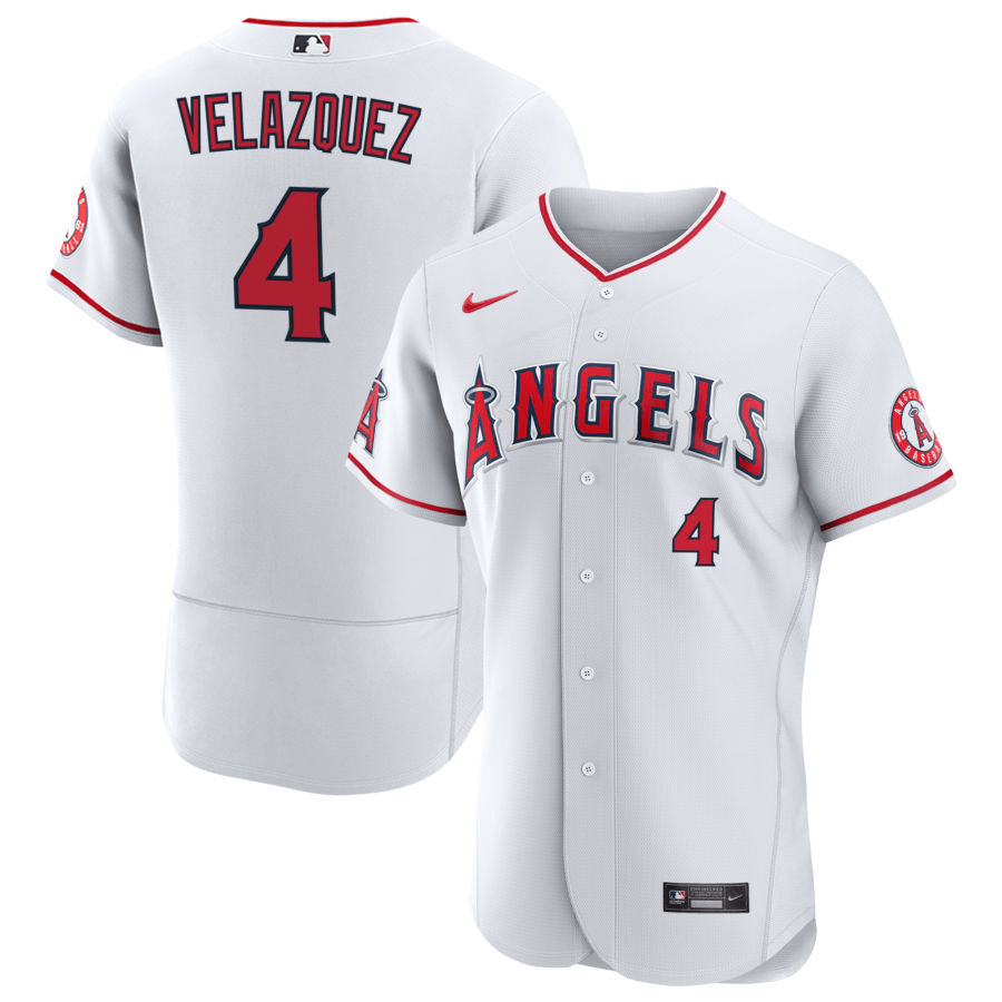 Andrew Velazquez Los Angeles Angels Home White Baseball Player Jersey