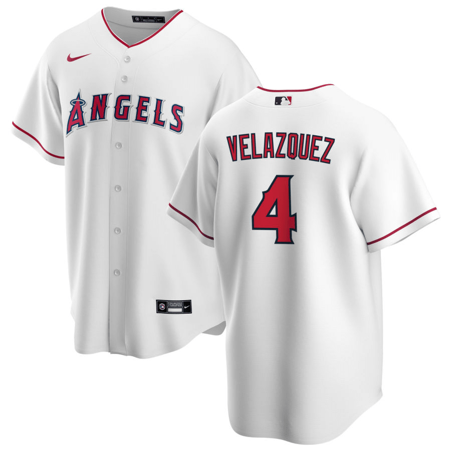 Andrew Velazquez Los Angeles Angels Home White Baseball Player Jersey
