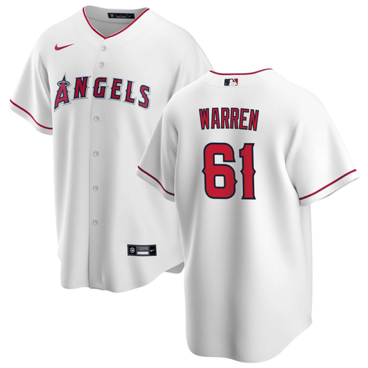 Austin Warren Los Angeles Angels Home White Baseball Player Jersey