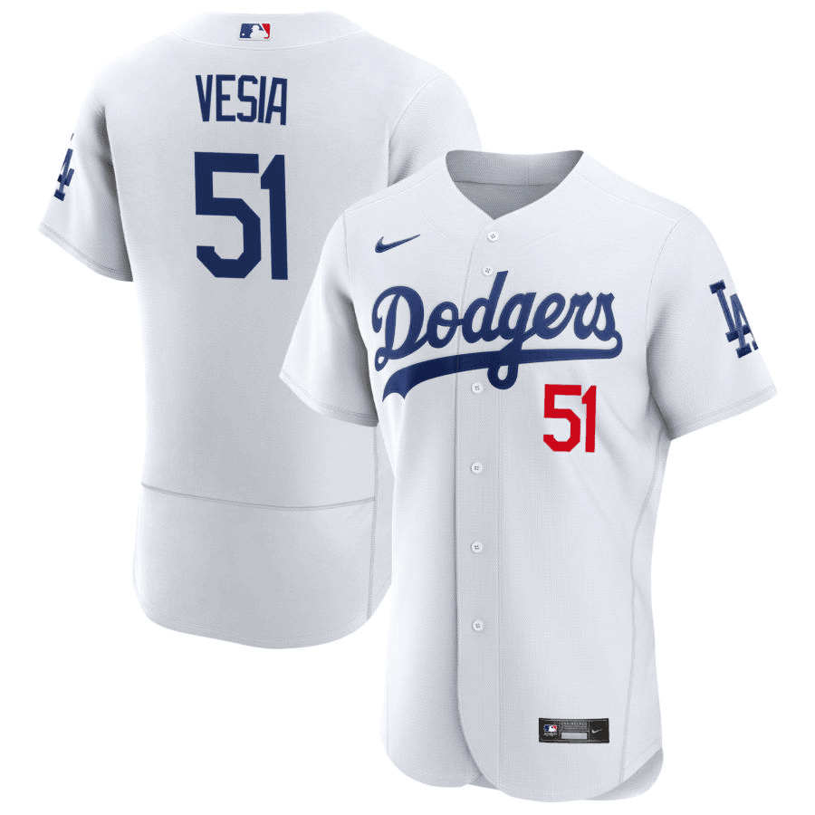 Alex Vesia Los Angeles Dodgers Home White Baseball Player Jersey