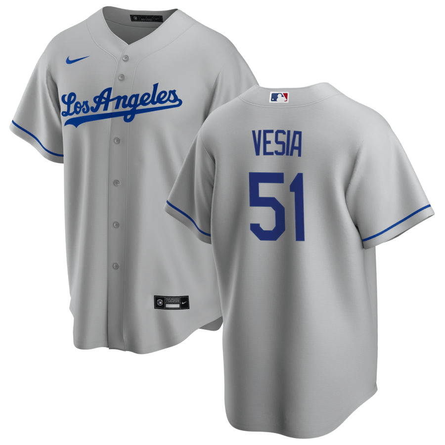 Alex Vesia Los Angeles Dodgers Road Gray Baseball Player Jersey