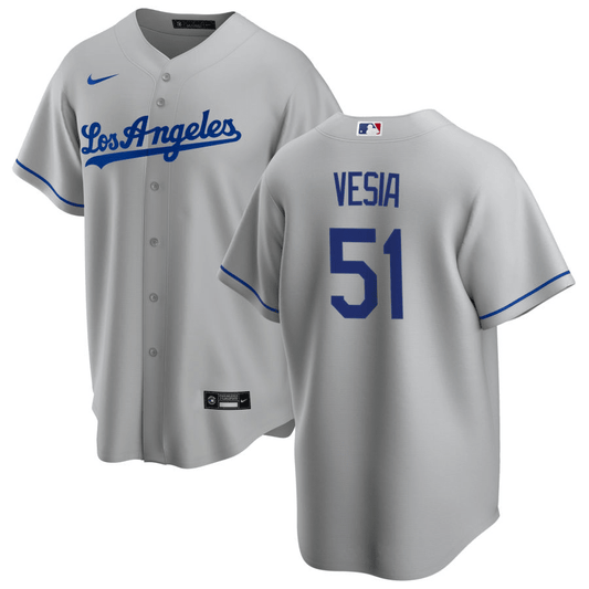 Alex Vesia Los Angeles Dodgers Road Gray Baseball Player Jersey