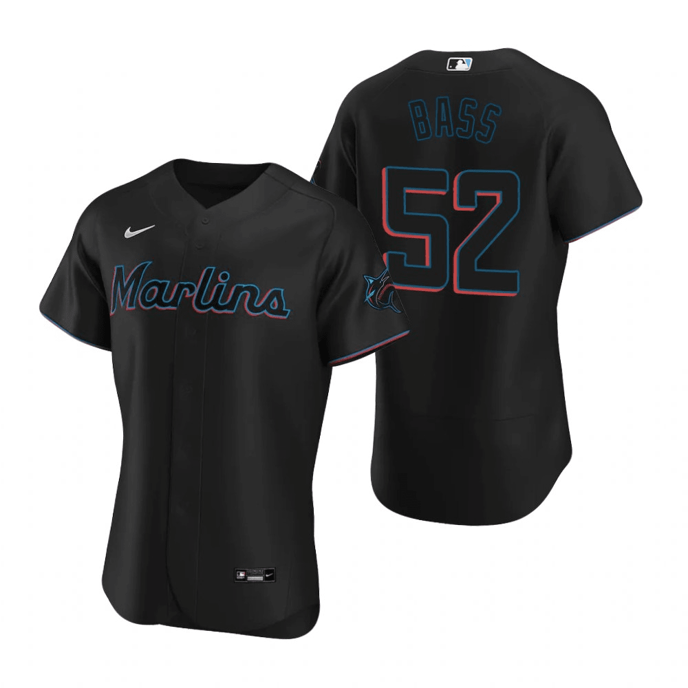 Anthony Bass Miami Marlins Alternate Black Baseball Player Jersey