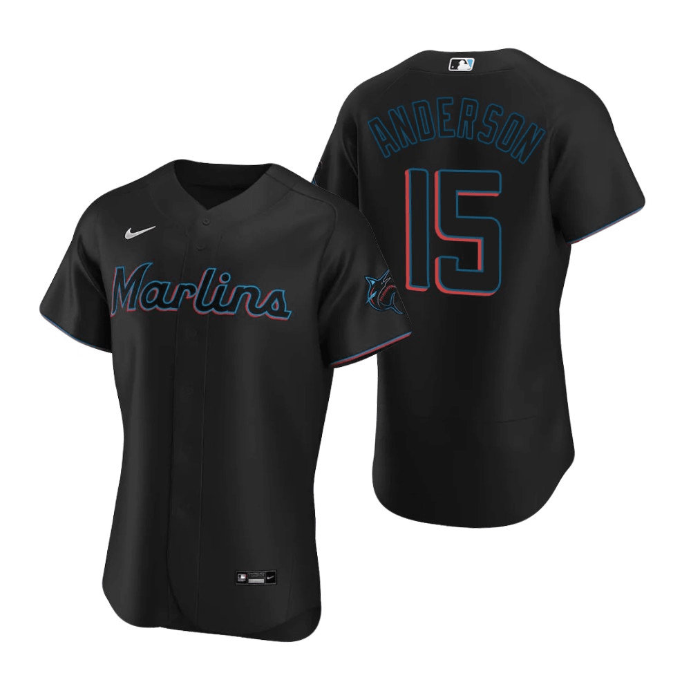 Brian Anderson Miami Marlins Alternate Black Baseball Player Jersey