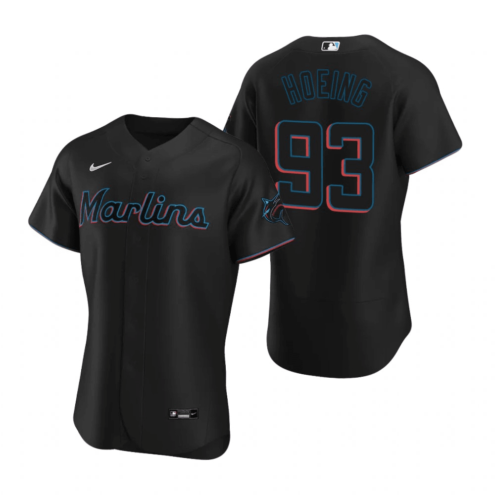 Bryan Hoeing Miami Marlins Alternate Black Baseball Player Jersey
