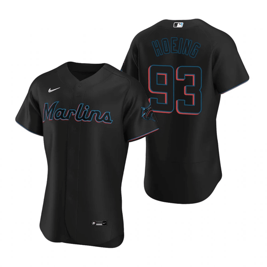 Bryan Hoeing Miami Marlins Alternate Black Baseball Player Jersey