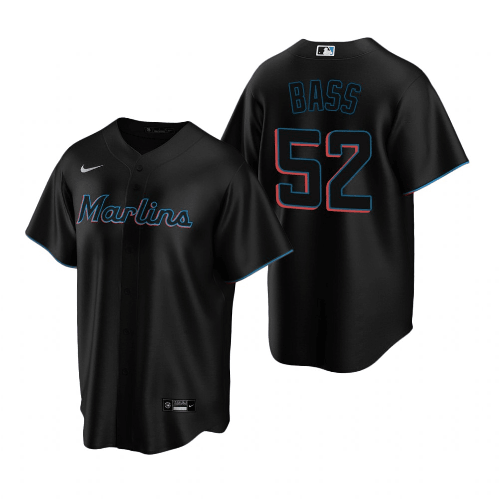 Anthony Bass Miami Marlins Alternate Black Baseball Player Jersey