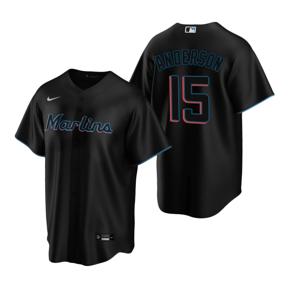 Brian Anderson Miami Marlins Alternate Black Baseball Player Jersey