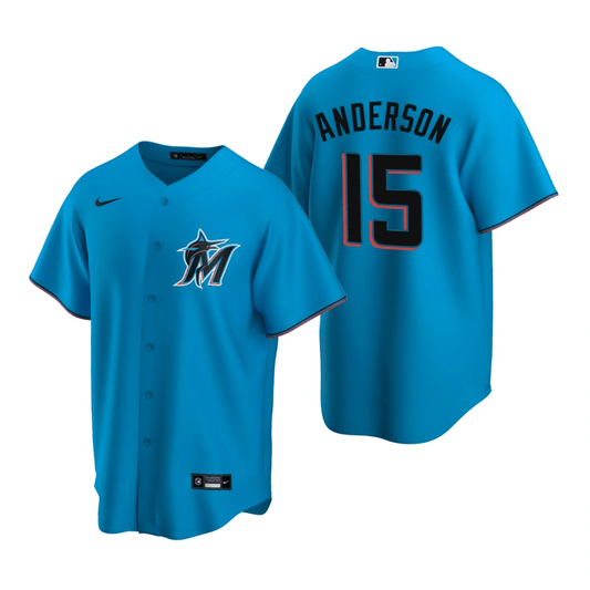 Brian Anderson Miami Marlins Alternate Blue Baseball Player Jersey