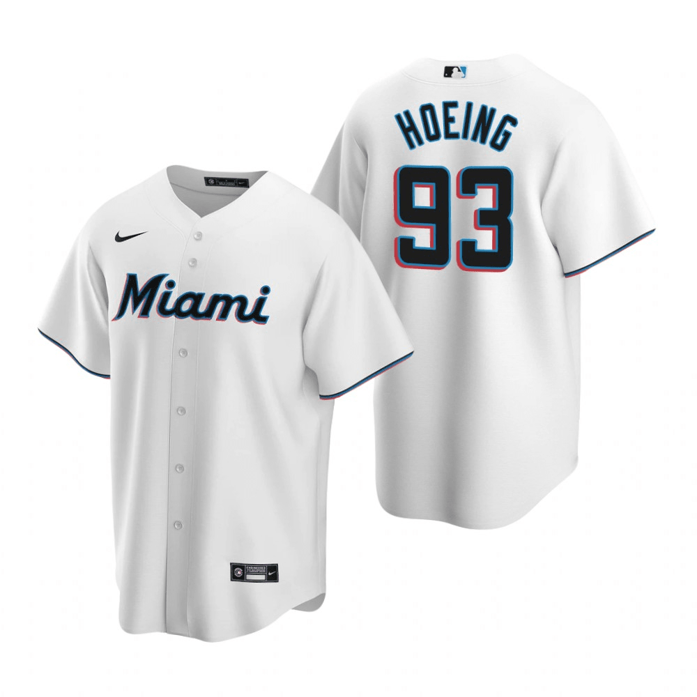 Bryan Hoeing Miami Marlins Home White Baseball Player Jersey