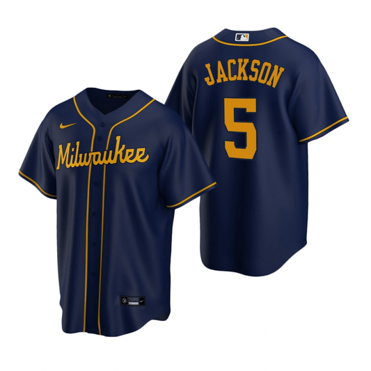 Alex Jackson Milwaukee Brewers Alternate Navy Baseball Player Jersey