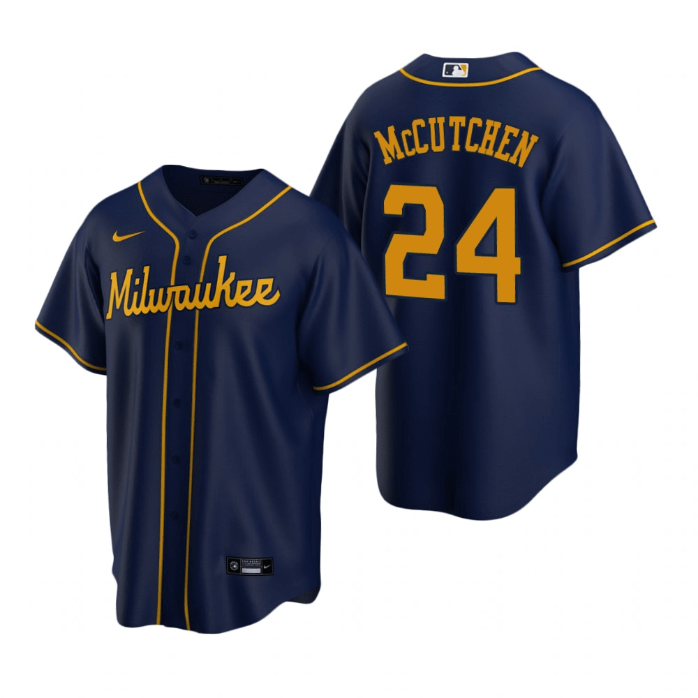 Andrew McCutchen Milwaukee Brewers Alternate Navy Baseball Player Jersey