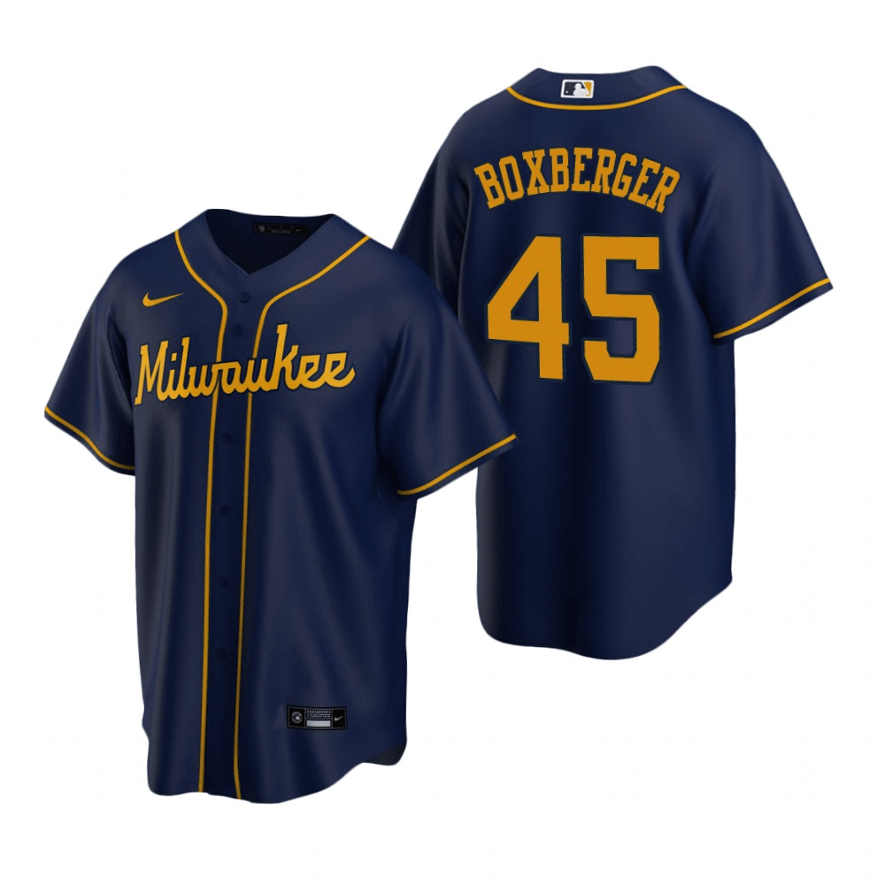Brad Boxberger Milwaukee Brewers Alternate Navy Baseball Player Jersey
