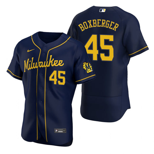Brad Boxberger Milwaukee Brewers Alternate Navy Baseball Player Jersey