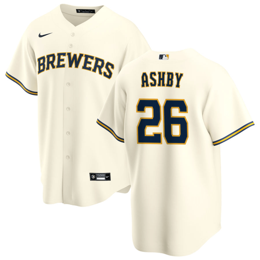 Aaron Ashby Milwaukee Brewers Home Cream Baseball Player Jersey
