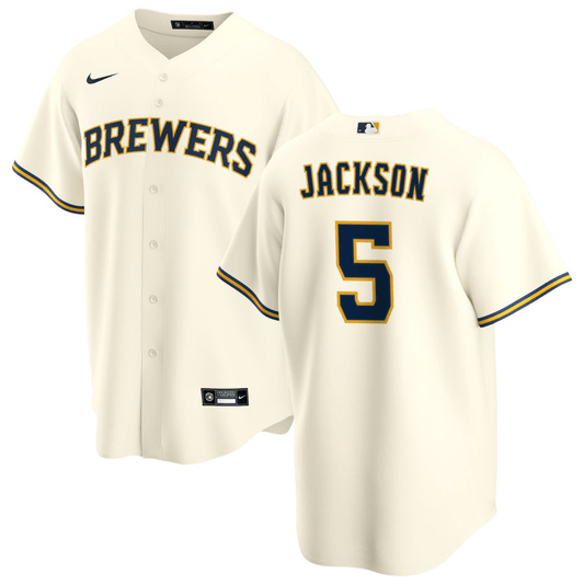 Alex Jackson Milwaukee Brewers Home Cream Baseball Player Jersey