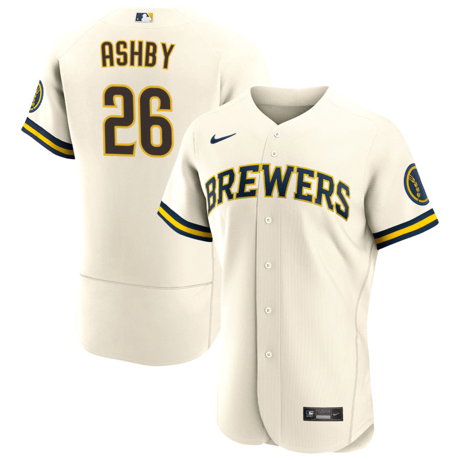 Aaron Ashby Milwaukee Brewers Home Cream Baseball Player Jersey