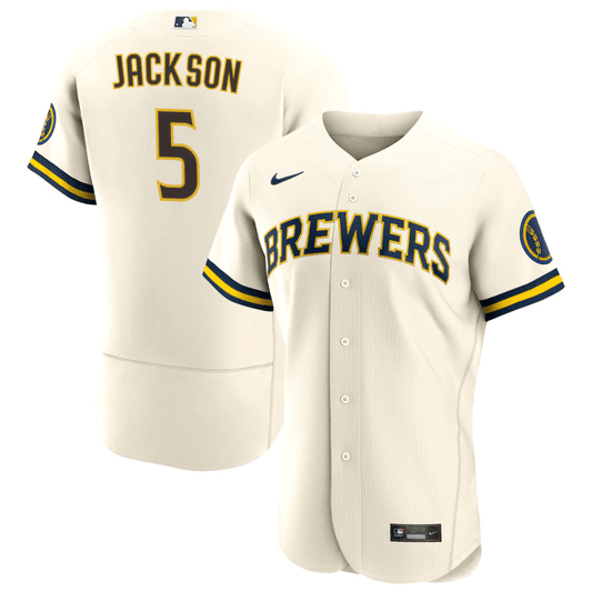 Alex Jackson Milwaukee Brewers Home Cream Baseball Player Jersey