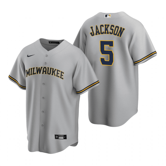 Alex Jackson Milwaukee Brewers Road Gray Baseball Player Jersey